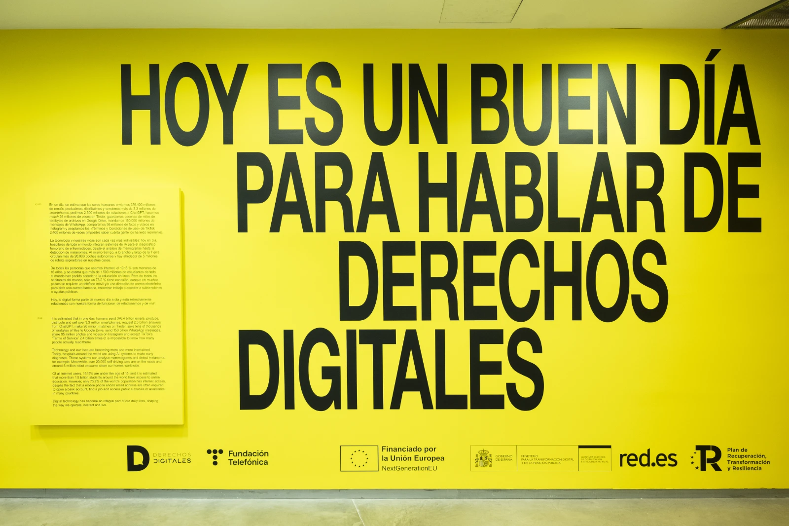 An image of the exhibition ‘Today Is a Good Day to Discuss Digital Rights’