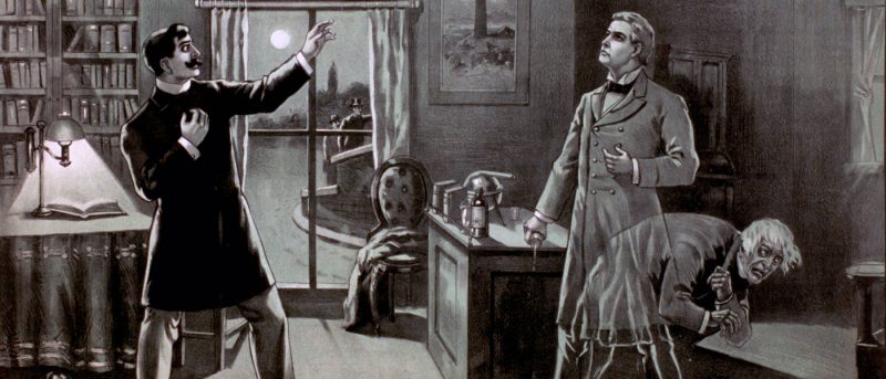 Cartel de una adaptación teatral temprana de El extraño caso del Doctor Jekyll y el señor Hyde, Chicago, c. 1886 (The Library of Congress).