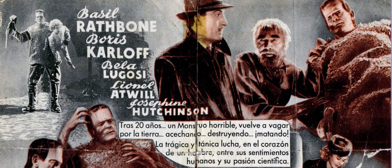 Programa de mano español de la película La sombra de Frankenstein, Universal Pictures, 1939 (Colección Daniel Aguilar).