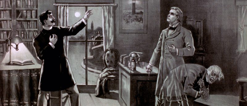 Cartel de una adaptación teatral temprana de El extraño caso del Doctor Jekyll y el señor Hyde, Chicago, c. 1886 (The Library of Congress). Cartel