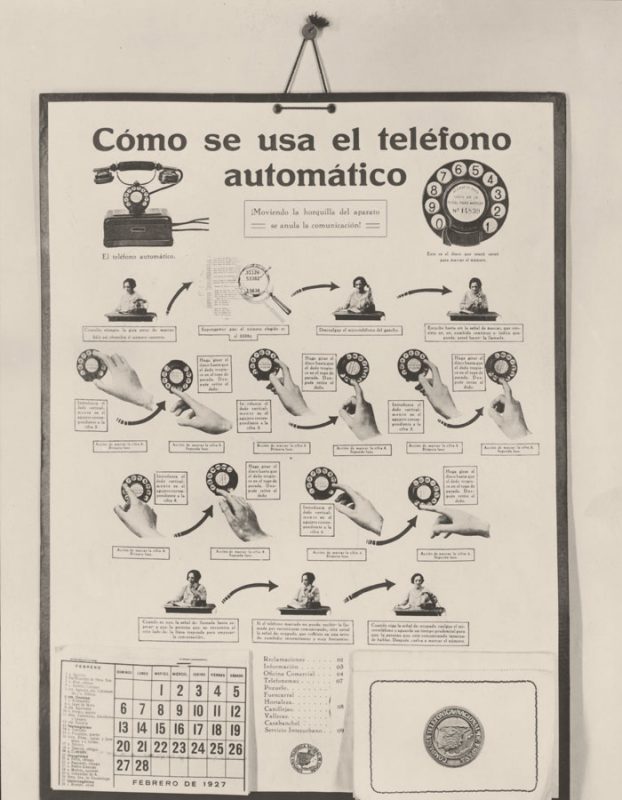 Anónimo, 1927. Cartel de instrucciones de uso del teléfono. 