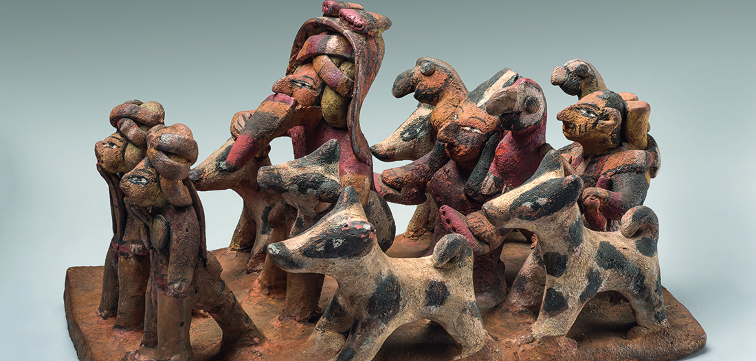 Nasca (200 a.C.-650 d.C.) Representación escultórica de escena de peregrinaje Museo Nacional de Arqueología, Antropología e Historia del Perú. Ministerio de Cultura del Perú
