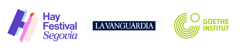 Logos de Hay Festival, La Vanguardia y Goethe Institute