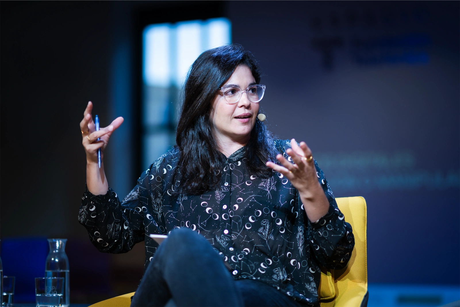 Una imagen del encuentro ‘Información o manipulación’, con Joan Fontcuberta, Manuel Martín-Loeches y Clara Jiménez Cruz