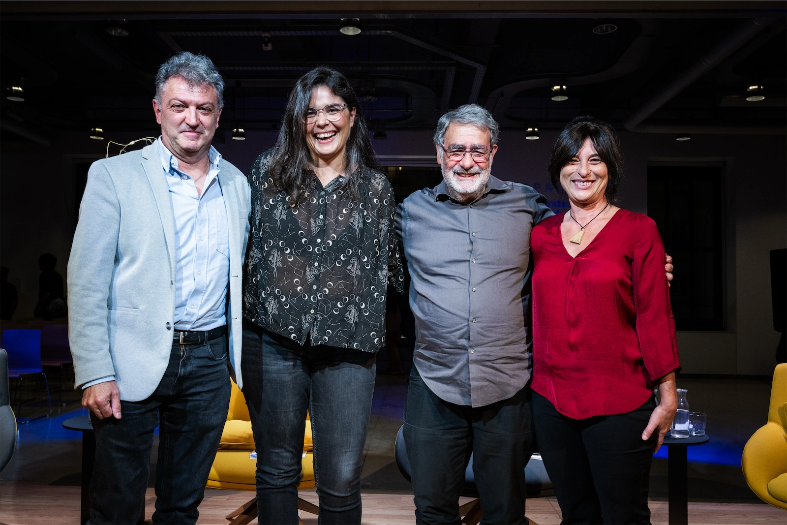 Una imagen del encuentro ‘Información o manipulación’, con Joan Fontcuberta, Manuel Martín-Loeches y Clara Jiménez Cruz
