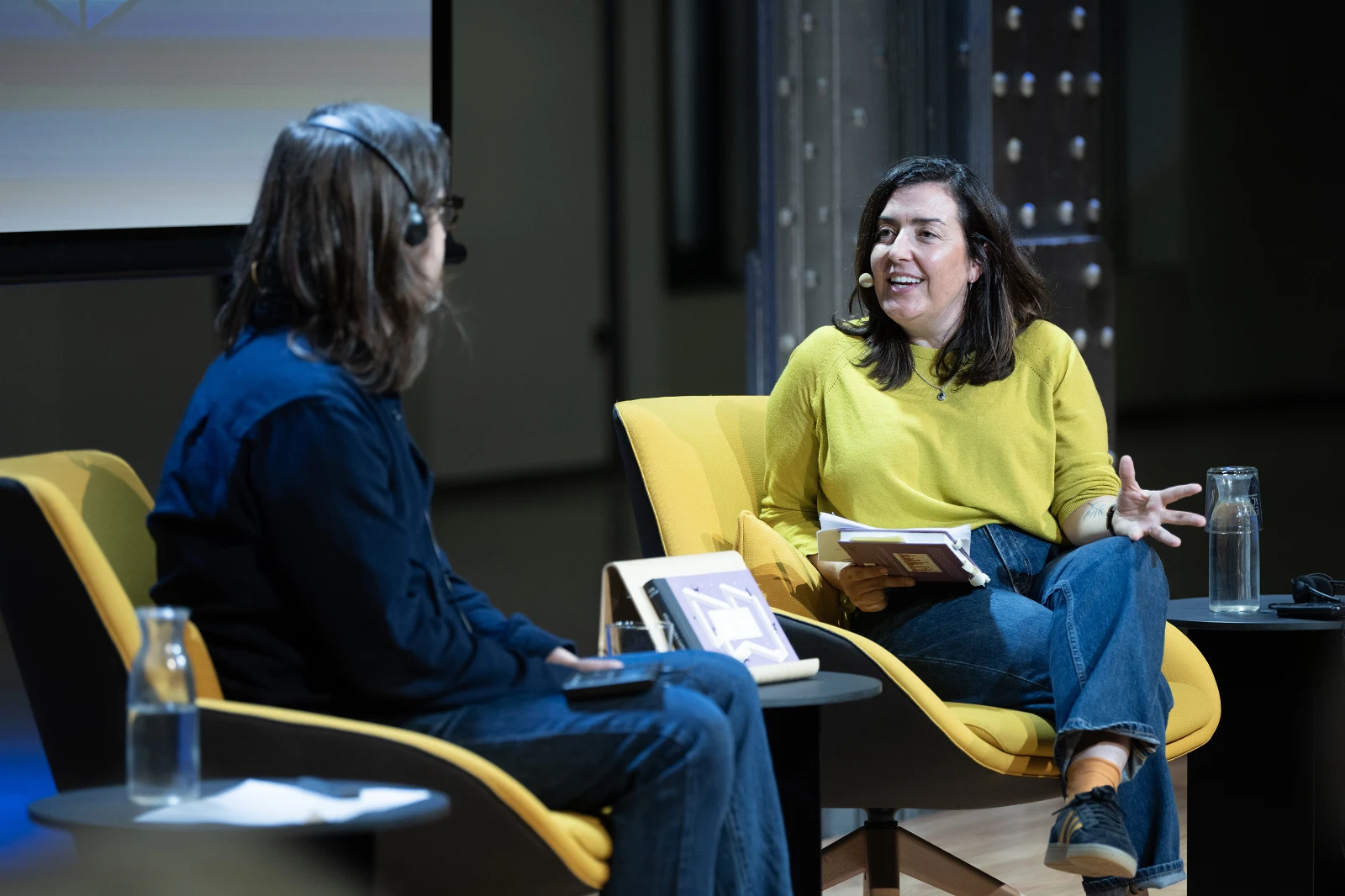 Un momento del encuentro con Tom Gauld y Laura Barrachina
