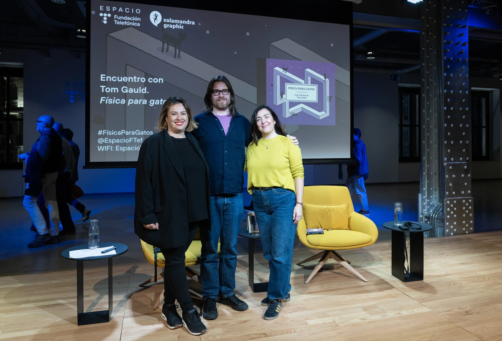Un momento del encuentro con Tom Gauld y Laura Barrachina