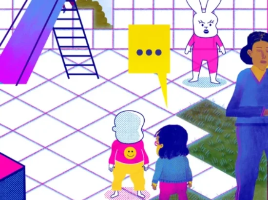 Ilustración Encuentro Telos con David Bueno. Infancia y pantallas