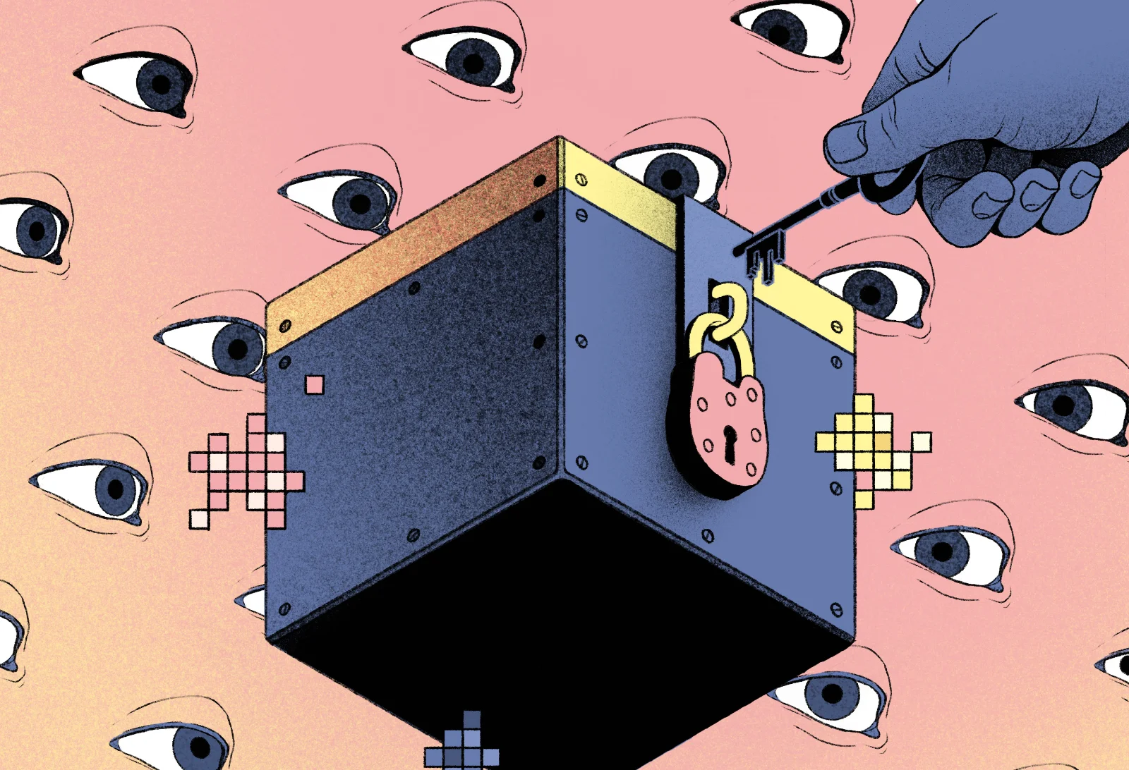 Imagen de Telos 128, ilustración de caja con candado