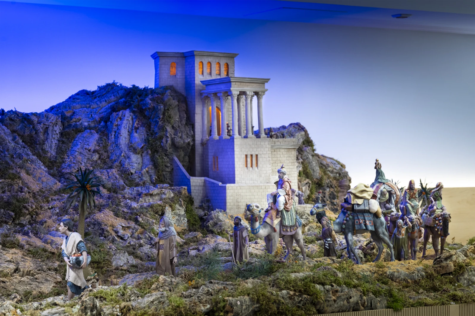 Un detalle del belén navideño de Espacio Fundación Telefónica 2025