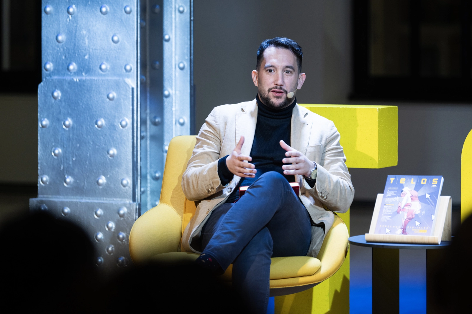 Un momento del Foro TELOS con Delia Rodríguez, Eduardo Fonseca y Jesús Herrero Poza