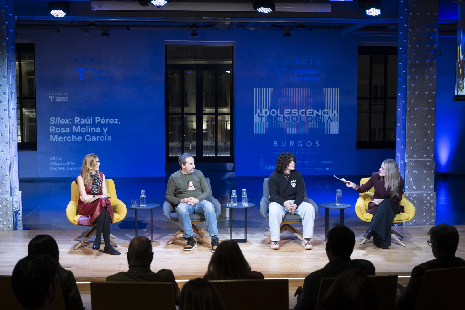 Un momento del encuentro Sílex con Raúl Pérez, Rosa Molina y Merche García