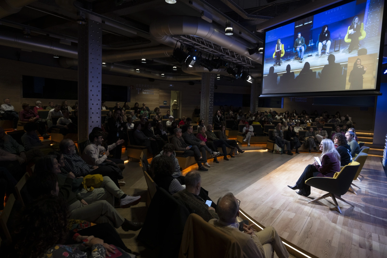 Un momento del encuentro Sílex con Raúl Pérez, Rosa Molina y Merche García
