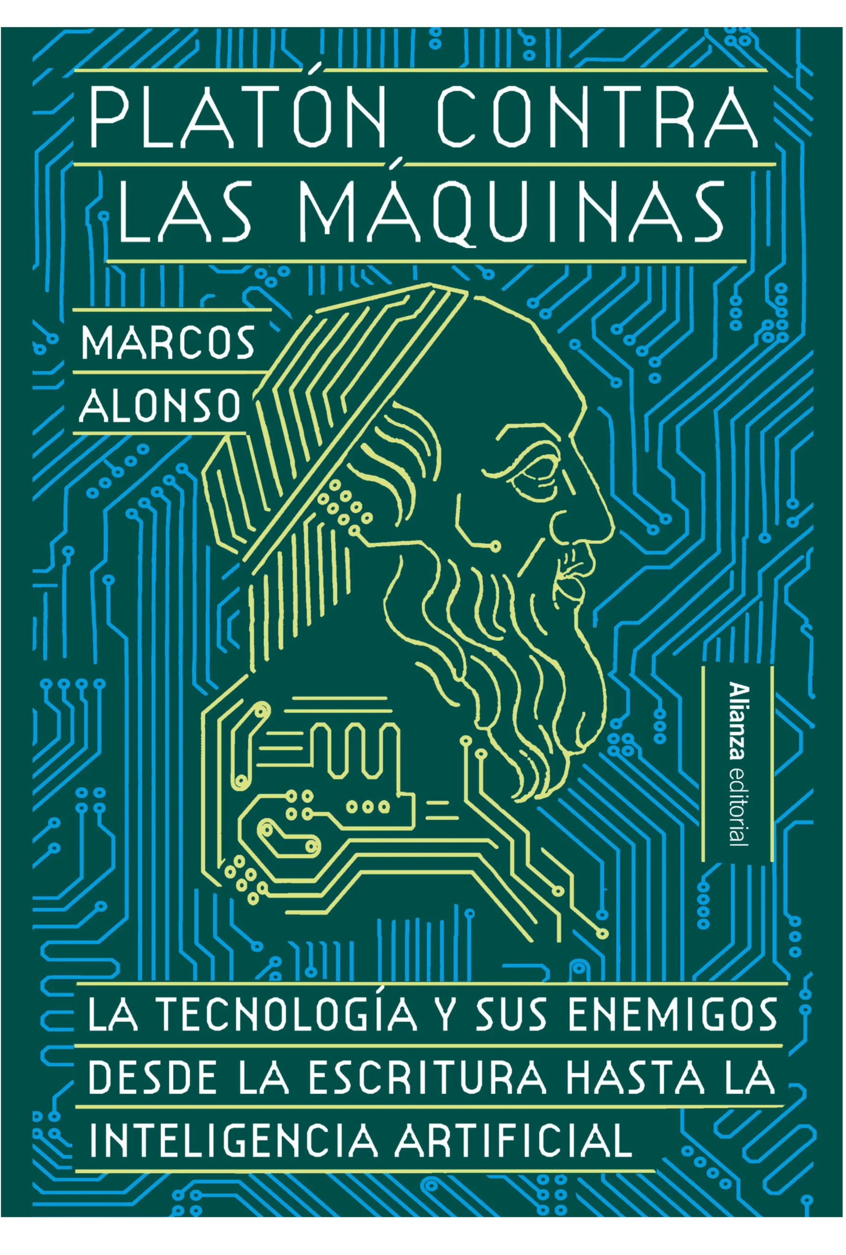 Portada de 'Platón contra las máquinas' del encuentro con Marcos Alonso.