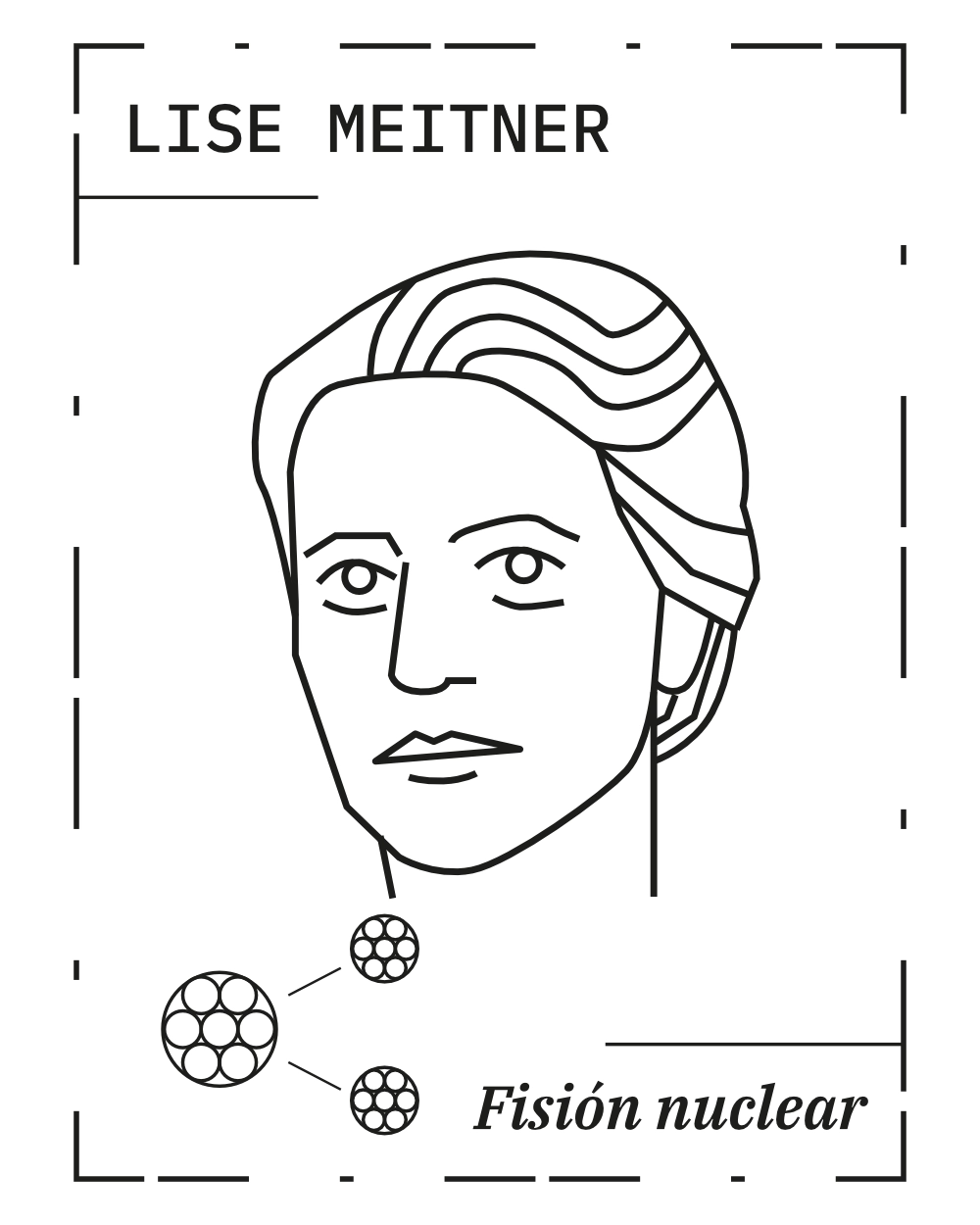Ilustración de Lise Meitner