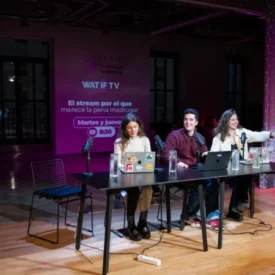 Imagen durante la grabación del programa WATIF 'Cómo sobrevivir a la era de la IA' en Espacio Fundación Telefónica
