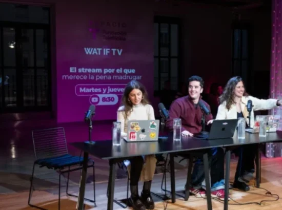 Imagen durante la grabación del programa WATIF 'Cómo sobrevivir a la era de la IA' en Espacio Fundación Telefónica