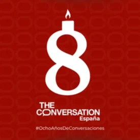 Cabecera aniversario 8 años de The Conversation