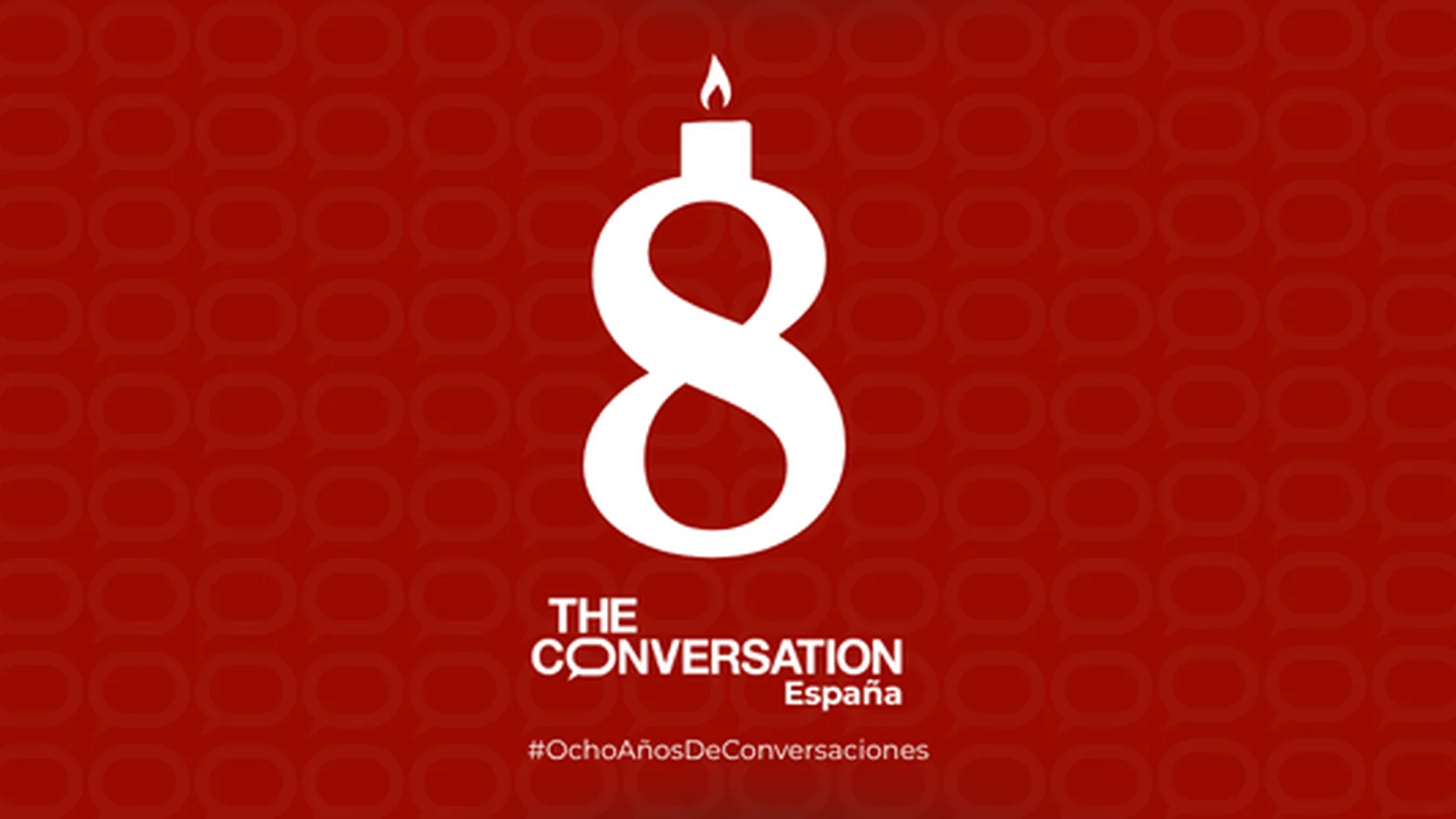 Cabecera aniversario 8 años de The Conversation