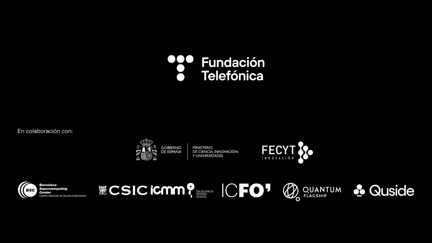 Endoso de logos de colaboradores de las charlas relacionadas con Revolución Cuántica